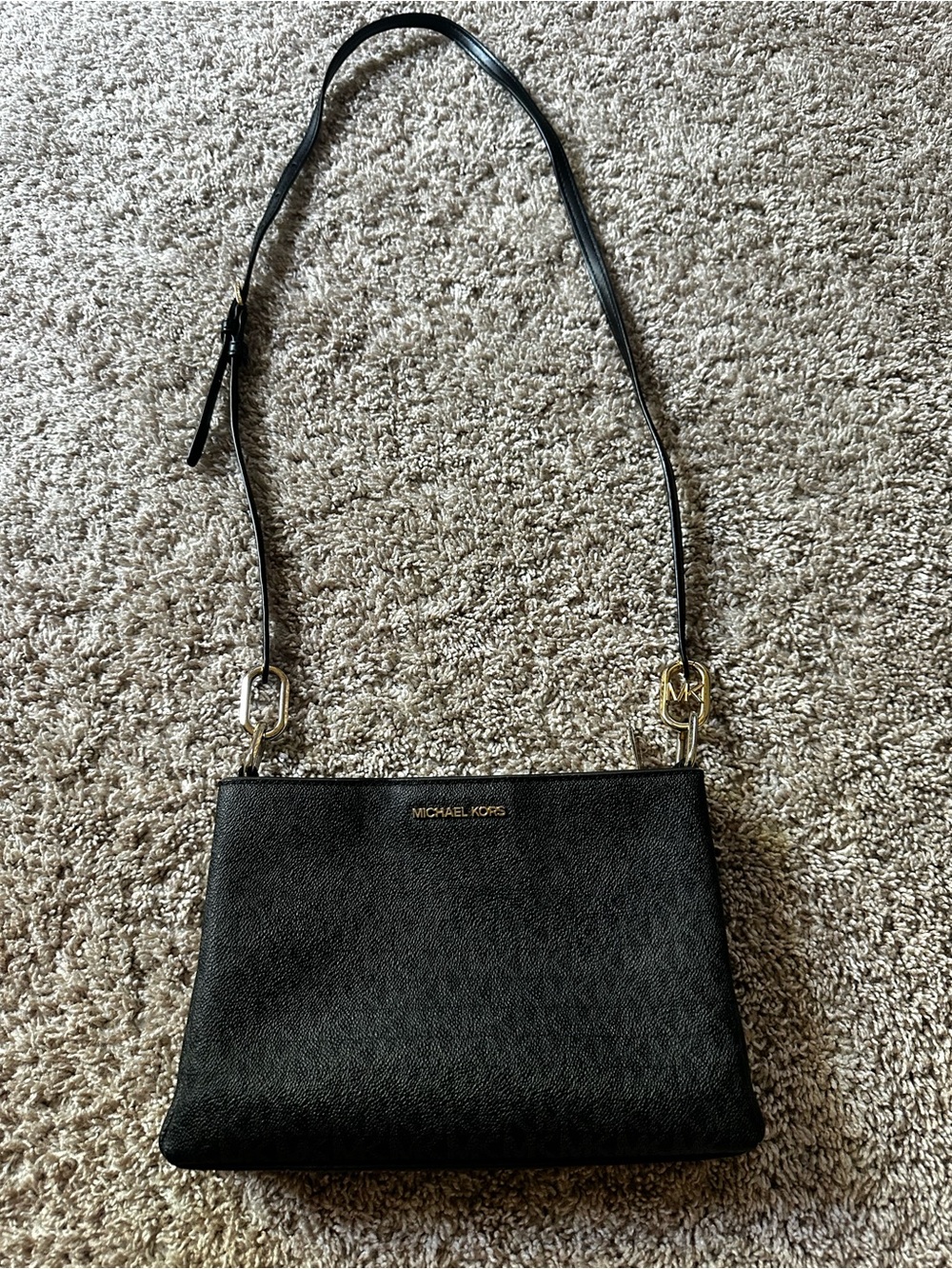 Michael Kors Black Pebbled Leather Crossbody Bag
